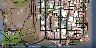 Horseshoe location map - GTA San Andreas