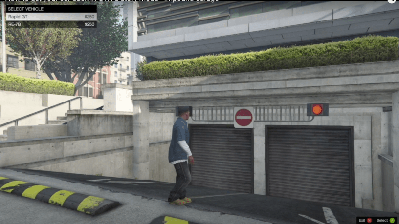 Location of the impound garage GTA 5 story mode