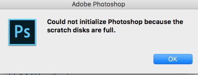 Photoshop scratch disks are full - how to fix