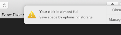 Your disk is almost full - Mac