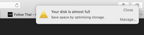 Your disk is almost full - Mac