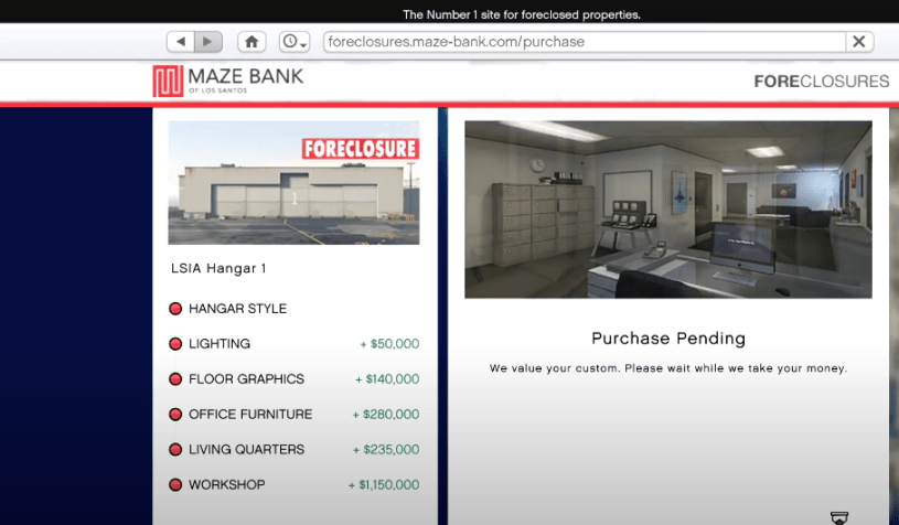 What happens if change Hangar GTA Online
