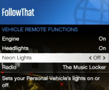 How switch Neon Lights on off GTA Online