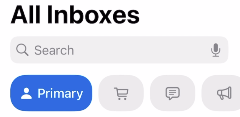 Remove category labels Mail app iPhone