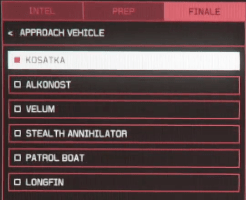 Approach vehicle options Cayo Perico Heist