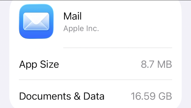 Solve Apple Mail iPhone storage cache issue
